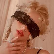 áscara de encaje para mujeres -áscara de dormir de satén ajustable con ribete de pestañas, antifaz sensible para spa, viajes, juego sensual y bloqueo de luz, cubierta de ojos transpirable y suave (negra, oro rosa) NDIR - Blanco - Ver 4