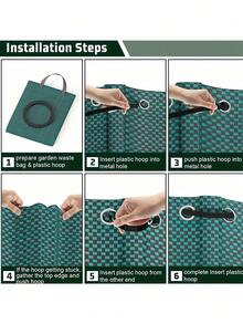 可重复使用的花园垃圾袋,落叶收集袋 - 120/272/300 加仑容量,适用于草坪清洁、垃圾和杂物、落叶、衣物及其他杂物,耐用可折叠设计,结实手柄,非常适合花园清洁和庭院维护,园艺工具,园艺用品,园艺配件,复活节用品,植物用品,草坪和花园耙,室内装饰,室外装饰,储物袋,户外家具套装,庭院家具套装 - 戶外垃圾袋 - 查看 6