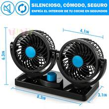 1 Pieza Ventilador De Coche, Ventilador De Asiento Trasero De Doble Cabeza Con Viento Potente, 3 Velocidades De Viento, áNgulo Ajustable De 360 Grados, Alto Flujo De Aire, Bajo Ruido, Promueve Efectivamente La CirculacióN Del Aire, VentilacióN Y Enfriamiento, Esencial Para Los Viajes De AutoconduccióN, FáCil De Instalar, Se Puede Plegar Y Ocultar Debajo Del Reposacabezas,Con Alta Potencia De Viento Y Bajo Ruido - Ventilador de coche negro - Ver 2