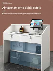 Mostrador Comercial 100cm Multifuncional De Recepción Blanco - Blanco - Ver 7