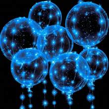 4 Uds globo Led con luz luminosa transparente Bobo globos decoración de de cumpleaños de boda globo de luz LED YZD8 - as de color blanco cálido - Ver 11