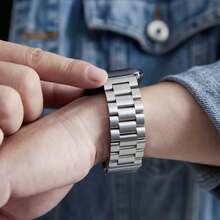 Metal Wide Band, Compatible With 38mm, 40mm, 41mm, 42mm, 44mm, 45mm And 49mm Bands, Fits 11/10/9/8/7/6/5/4/3/2/1 SE Ultra Series, Stainless Steel Strap For Men And Women, Available In Silver, Starlight And Black - Multicolor - View 8