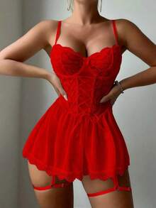 La seducción definitiva: ropa interior ardiente y sensual - Rojo - Ver 5