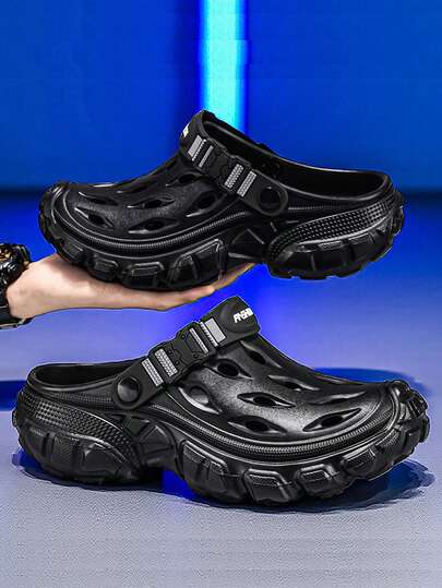 Lässige Sandalen, Cut-Out-Muster für Herren, Sommer Outdoor rutschfeste Zehentrenner, Doppel-Trage Strandschuhe