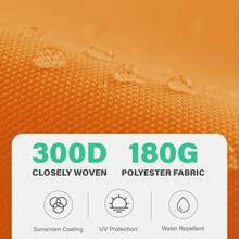 9 Ft Patio Umbrella Replacement Canopy For 8 Ribs, Table Market Yard Umbrella Replacement Top Cover-Sun Orange (Canopy Only) - 太陽橙 - 查看 5