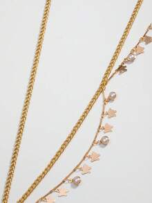 1 pieza Tocado nupcial de lujo, accesorio de cabello de estilo bohemio de moda para boda, tocado dorado, joyería para estudiantes y niñas - Dorado - Ver 5