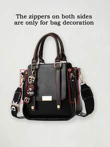 Women Fashion Handbags Top Handle Shoulder Bag Wallet Classic Vintage PU Leather Shoulder Bag Casual Crossbody Bags For Valentine's Day Use - 黑色 - 查看 7