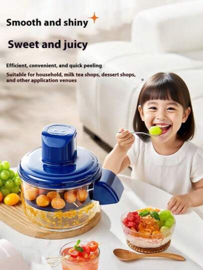 1 Peça Descascador de Frutas Automático, Máquina de Descascar Especializada para Lojas de Bubble Tea e Frutas, Descascador de Vegetais e Frutas Adequado para Descascar Uvas Verdes, Tomates, Nespereiras, Tâmaras, Alho, Azeitonas, Uvas Vermelhas, Uvas e Outras Frutas e Vegetais.