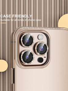 3pcs (Shining Desert Titanium Metal) Camera Lens Protector Compatible With IPhone 16 Pro/16 Pro Max, 17 Pro Max, 17, 17 Pro, 16, 16 Plus, 15 Pro Max, 15, 15 Pro, 15 Plus, 14 Pro Max, 14, 14 Pro, 14 Plus, 13 Pro Max, 13, 13 Pro, 12, 11. Features Include Shiny Aluminum Alloy Metal Ring, 9H Tempered Glass Cover, Camera Screen Protective Accessory, Suitable For Phone Cases, Great For Valentine's Day Gift. - Brown - View 4
