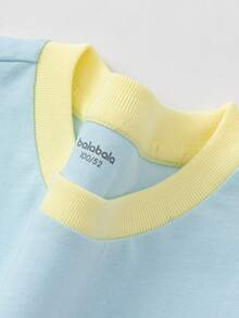 Balabala Unisex Short Sleeve T-Shirt, Classic Round Neck, Breathable Quick-Dry Fabric, Comfortable For Summer Wear - Ice Blue - View 10
