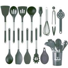 12/14 delar silikon köksredskap, nonstick silikon köksredskap med handtag i rostfritt stål, diskmaskin moderna köksredskap, köksredskap, köksnödvändigheter - Multifärgad - Visa 9