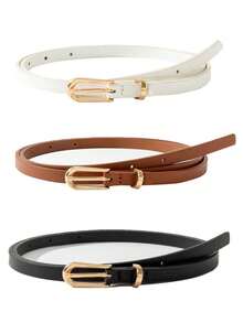 4pcs Women's Light Golden Tone Waist Belt With Pin Buckle Summer, School Fall, Autumn, Halloween - Grace - View 15