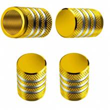 Tapas para vástago de válvula de neumático, juego de tapas de válvula de neumático de aleación de aluminio duradero, cubiertas universales para vástago para automóviles, camiones, motocicletas y bicicletas B1MJ - Estilo A - Dorado - Ver 17
