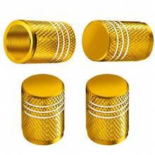 Tapas para vástago de válvula de neumático, juego de tapas de válvula de neumático de aleación de aluminio duradero, cubiertas universales para vástago para automóviles, camiones, motocicletas y bicicletas B1MJ - Estilo B - Oro - Ver 17