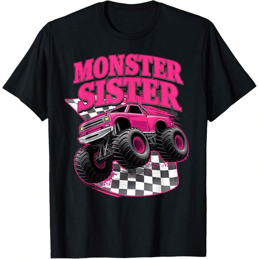 Monster Truck Sister Monster Truck Are My Jam Truck Lovers T-Shirt - màu đen - Xem 1