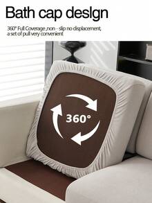 1pc All-Season Jacquard Chenille Anti-Slip Sofa Seat Cushion Cover, Minimalist Modern Soft & Skin-Friendly Pet-Proof Elastic Sofa Slipcover, Spring/Autumn Anti-Scratch Sofa Pad Fit For L-Shaped Combination Sofa And 1/2/3/4 Seater Sofa (Single Piece Sold) - Moon Gray - View 8