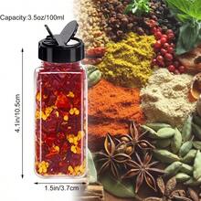 12pcs Square Plastic Spice Jars With Black Lids. These Containers Are For Storing Spices And Powders - Hand Wash Recommended. Essential For The Kitchen. Compact Design, Lightweight Material. Reusable Small Containers. Ideal For Storage Cabinets And Meal Prep. - Multicolor - View 3