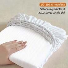 1Pieza Sábana de Cajón Ajustable para Individual/Matrimonial/Queen/King Protectora de Colchón Tela Alta Elasticidad,No Hace Bolitas Ajuste Perfecto y Silenciosa,Uso Todo el Año Ideal para Hogar Hotel y Departamento(Sin Fundas de Almohada) - Blanco - Ver 4