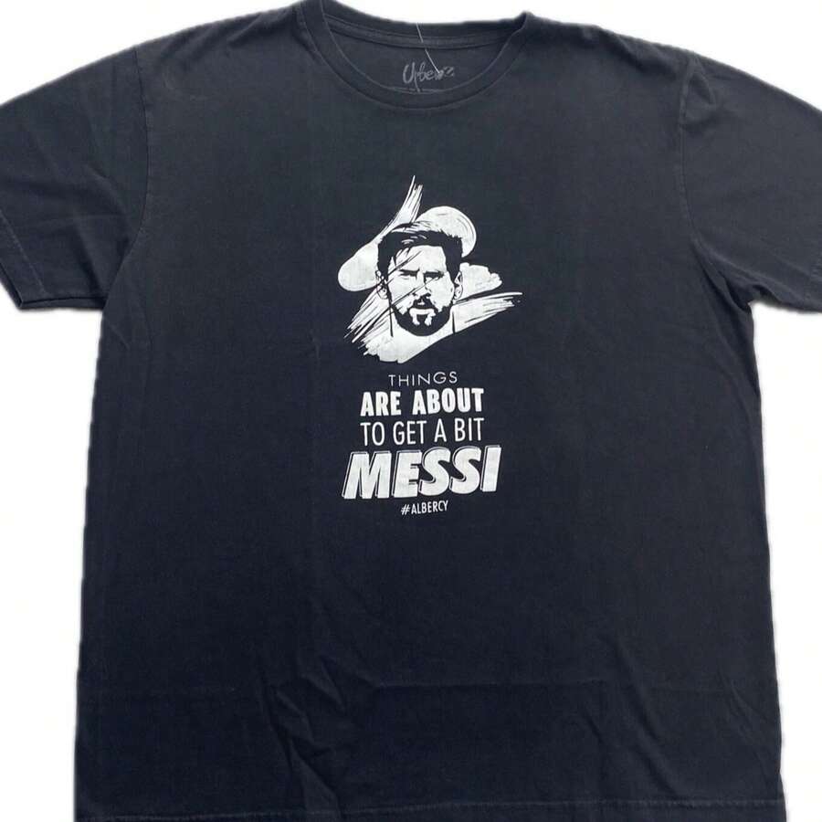 Lionels Messis Shirt, Its About To Get Messis T-Shirt Unisex Size Standard - 黑色 - 查看 1