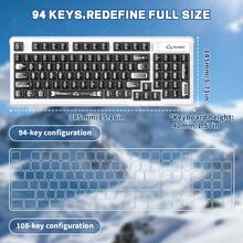 ATTACK SHARK * FREEWOLF M95 透明薄膜机械键盘，带 RGB 背光，94 个静音按键，26 键无冲突，适合 PC 游戏玩家，2026 年节日和新年礼物 - 黑/白 - 彩色 - 查看 9