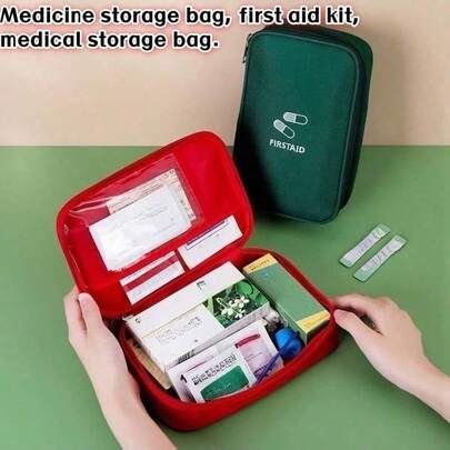 2 piezas/1 pieza Bolsa portátil de almacenamiento de medicamentos, botiquín de primeros auxilios, bolsa organizadora médica, mini caja de viaje para medicamentos, bolsa médica de emergencia para exteriores, bolsa de rescate de emergencia, bolsa de almacenamiento de medicamentos grande/pequeña, caja de medicamentos, organizador médico de tela para el hogar, bolsa de almacenamiento de medicamentos, bolsa anti-epidémica, botiquín de primeros auxilios de viaje