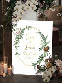 Bảng chào mừng đám cưới cá nhân hóa - Thiết kế màu xanh lá cây với tên và ngày tháng, lý tưởng cho đám cưới, kỷ niệm và các dịp đặc biệt | Trang trí đám cưới theo phong cách vườn hoa | Nghệ thuật thư pháp, bảng ngày cưới tuyệt đẹp - Cần thiết cho mọi dịp! Phụ kiện thiết yếu cho buổi lễ để tạo không khí trang trọng, trang trí nhà cửa, phòng khách. - Nhiều màu - Xem 9