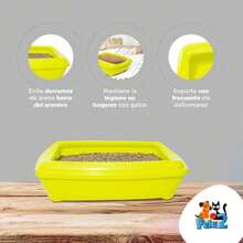 Arenero Grande Antisalpicadura De Gato 58x42.5x13 Cm Pelu2 EKIV - Verde - Ver 6