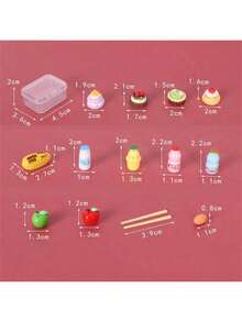 POKOJA LAND 1 Set Of 6 Mini Miniature Kitchen Food Play Toy Food Containers, Breakfast, Bento Boxes, Desserts, Milk Model Figurines - Various - View 9