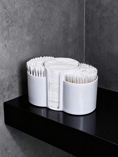 Swab Dispenser Holder, Bathroom Container 3 In 1 Swab And Makeup Pad Holder, Dressing Table Organizer For Swabs, Pads, Dental Floss