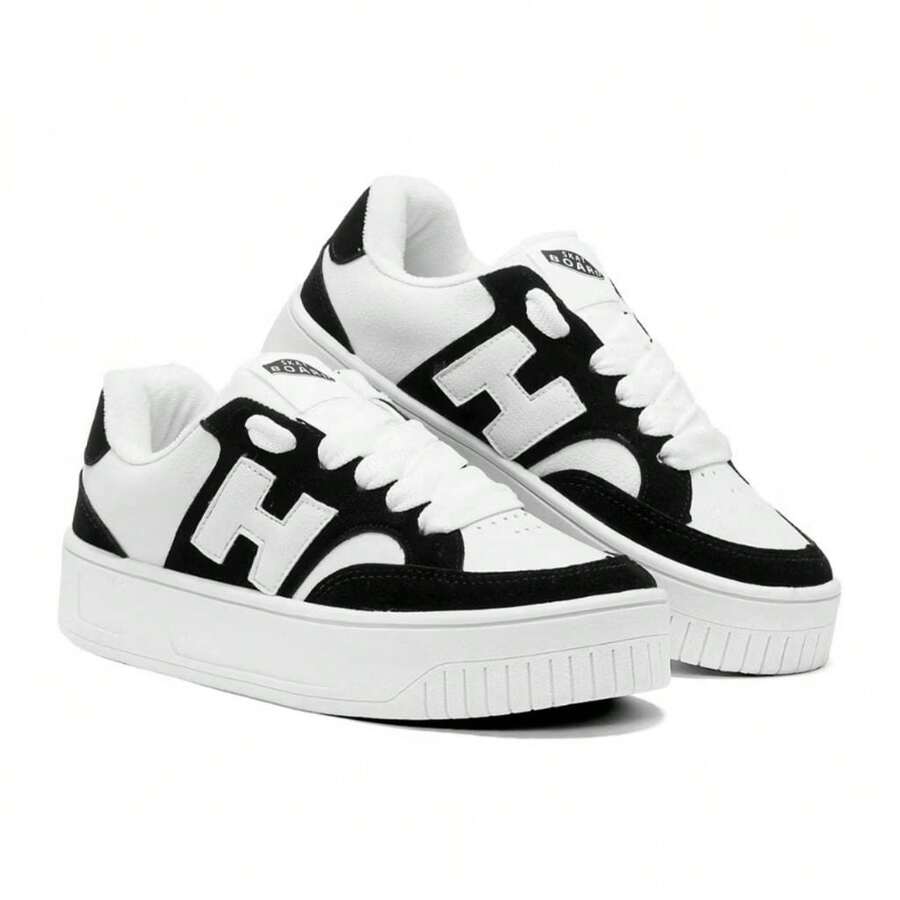 Women's Adult Casual Sneakers - Mega  - Black And White - 黑白 H - 查看 1