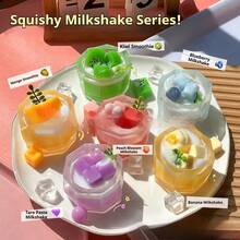 1个奶昔挤压玩具 - 芒果奶昔、桃子奶昔、芋头奶昔 - 解压玩具 - 软萌玩具 - 柔软玩具 - 捏捏乐玩具 - 指尖玩具 - 史迪奇玩具 - 旅行玩具 - 课堂指尖玩具 - 迷你洗澡玩具 - 圣诞文具减压球、生日礼物、完美礼物、复活节礼物、万圣节礼物、圣诞礼物、礼物、玩具、游戏、复活节 - 彩色 - 查看 3