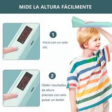 Dispositivo de medición de altura, medición de altura con un solo toque, visualización en tiempo real en pantalla LED digital, compatible con conversión de centímetros y pies, diseño portátil para un uso doméstico sin esfuerzo, carga tipo C con mayor duración de la batería, apto para un rango de 30 a 200 cm. - Celeste - Ver 4