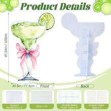 4ft Large Martini Bow Cardboard A Tini Bit Older Birthday Cutout Stand Gre1en Margarita Backdrop Decorations For Women Coquette Bachelorette Bridal Shower Party Decor - 綠粉 - 查看 4