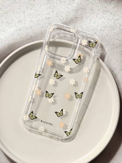 Sweet Little Butterfly Floral Pattern Pattern Print TPU Soft Anti-Fall Phone Case Compatible With IPhone 13/11/17/17pro/16/14/15/15pro/15 Plus/15 Promax/7plus/8plus/X/Xs Max/Xr/11pro/12pro/13pro/14pro/12mini/13mini/11promax/12promax/13promax/14promax/14plus/17pro Max/17Air/6/6s Plus/7/8/16Pro/16plus/16promax/Se2/17promax&Compatible With Samsung Galaxy/A54/A14/A12/A13/A15/A32/A33/A24/A52S/S20/S21/S22/S23/S24/S23Plus/S24ultra/S25/A15/A33/A23