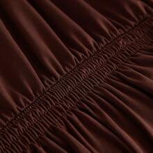 1PC Elastic Skirt Sofa Cover Universal Four Seasons Anti-Dirty And Non-Slip Solid Color Sofa Cover Suitable For 1/2/3/4 Seat Home/Living Room Decoration All-Inclusive Sofa Protective Cover Valentine's Day Gifts Valentine's Day Decorations - 咖啡色-1 - 查看 10