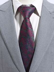 1条男士时尚复古腰果图案领带，百搭，适合休闲、派对、节日、送礼等场合 - 彩色 - 查看 2