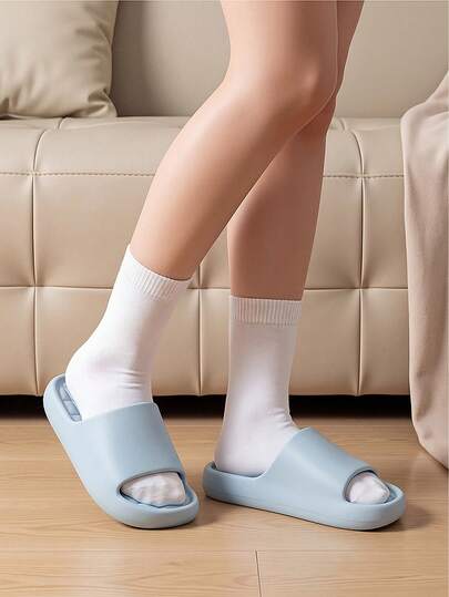 1 par de zapatillas antideslizantes unisex, con soporte de arco, material suave, adecuadas para el hogar, el baño, la playa en verano, zapatillas de baño gruesas, zapatillas de interior para el hogar y la playa, antideslizantes e impermeables de secado rápido, zapatillas de interior abiertas para el hogar de mujer, zapatillas de baño y dormitorio de piscina