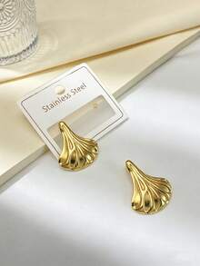 不锈钢镀金耳钉，凹凸纹理，低致敏性，不含镍，长方形耳钉，厚款女士镀金耳钉，时尚宣言几何纹理轻盈防过敏耳钉，复古珠宝球礼品，女士耳钉，时尚厚重独特吊坠耳钉，女士镀金耳环套装，精致镀金吊坠耳钉，防过敏耳钉，时尚珠宝，女士礼品 - 彩色 - 查看 4