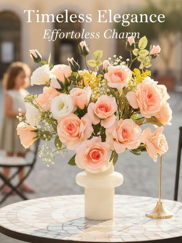 Artificial 3-Stem 3-Head Rose, Artificial Flowers, Artificial Plants, Yellow, Red, Pink, 75cm/29.5in, 19cm/7.4in, Polyester Fiber Material, PE Material, Table Top Decor, Centerpiece, Plastic Flowers, Artificial Plants, Factory Customization, Wedding Season, School Dormitory Office Decor, Outdoor Party Events, Holiday Birthday Party Decor. Valentine's Day Decor, Easter Decor, Home Entryway, Hotel Restaurant, Living Room Bedroom, Wedding Kitchen, Garden Decor