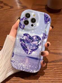 Heart Cream Wavy Transparent Shockproof Thick Phone Case With Printed Design, Suitable Compatible With Iphone 17/17 Pro/17 Pro Max, 16 XR/7/8, 15 Pro Max, 12 Pro Max, 13 Pro Max, 14 Pro Max, 13, 14, 11, 12P, 14, P11, Soft Shell, P12 Anti-Drop, XS, XR, 7/8P, 7/8GES2 - Multicolor - View 2