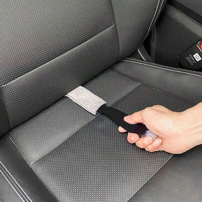 1 pezzo Spazzola multifunzionale a doppia testina, realizzata in setole morbide e durevoli in nylon, pulisce efficacemente le fessure dei condizionatori d'aria, le scanalature del cruscotto, gli spazi tra i pulsanti e altre aree difficili da raggiungere, senza lasciare residui