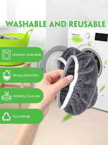 4/6/8Pcs Reusable Mop Pads With High Water Absorption And Ultra-Fine Fiber Cleaning Pads That Can Firmly Adhere To Most Standard Mops - A+B - View 6