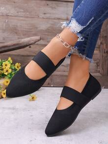女士平底鞋 - 黑色 - 查看 4