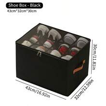 Foldable Shoe Box Storage Organizer, Suitable For Square Shoe Boxes, Non-Waterproof, Multi-Purpose, With Lid Closure - Multicolor - View 14