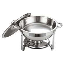Stainless Steel Round Chafing Dish 4.5L - Buffet Set With Lid For Party Events - Silver - View 4