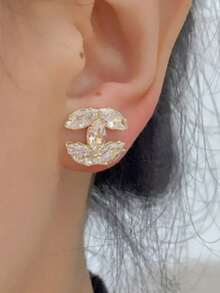 Bộ 4 đôi bông tai mặt dây chuyền cao cấp, thanh lịch, tối giản, đính đá Cubic Zirconia, thích hợp cho nữ giới đeo hàng ngày. - Nhiều màu - Xem 4