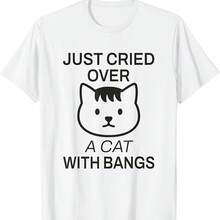 Camiseta PiWine Crying Ca Animal Meme Divertido Triste Amantes de los Gatos - Blanco 1 - Ver 1