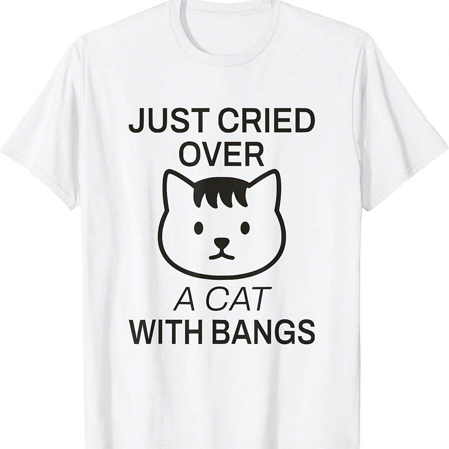 Camiseta PiWine Crying Ca Animal Meme Divertido Triste Amantes de los Gatos - Blanco 1 - Ver 1
