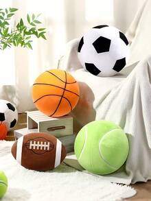 1 Peça Almofada Decorativa Redonda de Futebol/Basquete Pelúcia, Almofada de Sofá da Copa do Mundo 2026, Decoração para Sala de Estar, Quarto, Casa, Festa, Casamento - Basquete laranja - Visão 6