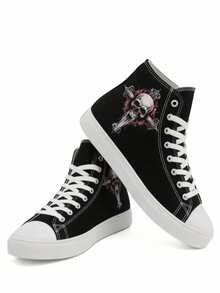 Men Canvas Shoes - Black - View 2